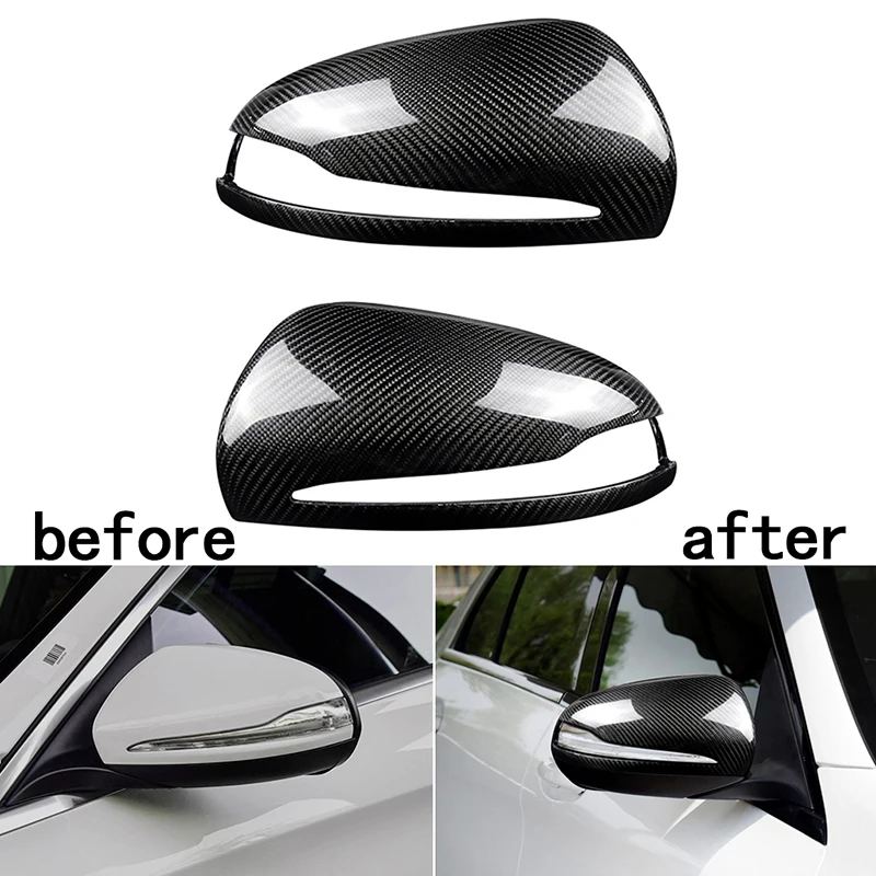 

1 Pair Car Mirror Cover Real Carbon Fiber Rearview Cap For Mercedes-Benz C S E GLC G Class AMG W205 X253 W222 W213 W238