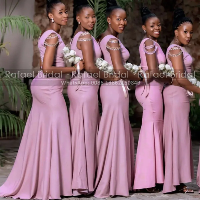 

Розовое платье подружки невесты с юбкой-годе, с бусинами и кисточками на рукавах, Черное длинное платье с юбкой-годе для девушек, для гостей ...
