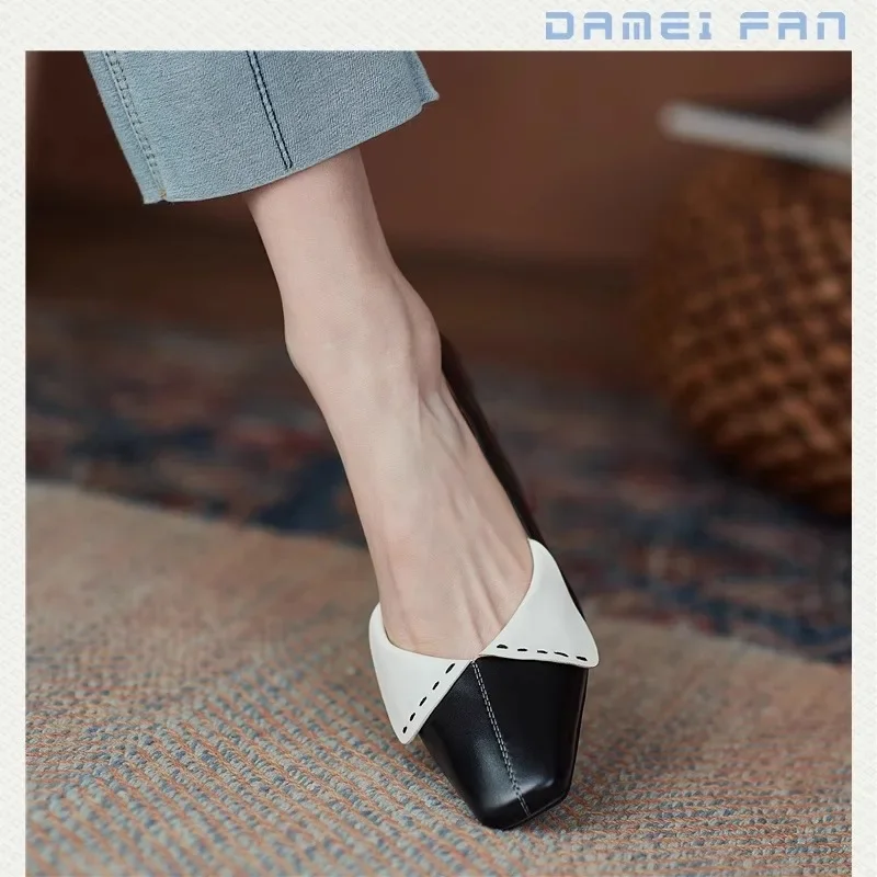 Туфли Женские туфли-лодочки из мягкой кожи для женщин туфли на каблуке с бокалом