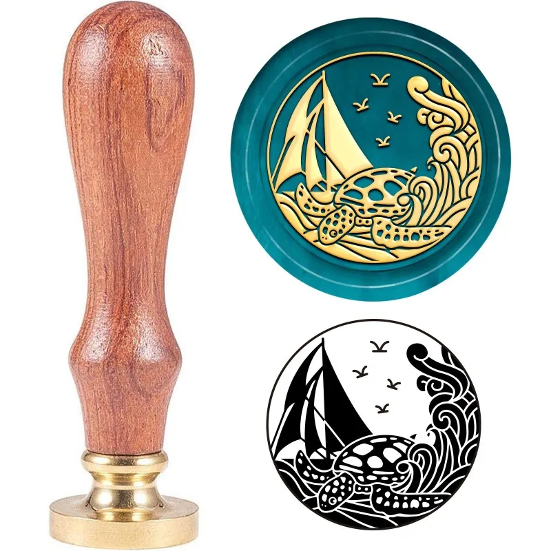 

1PC Tortoise Sealing Wax Stamp 30mm Brass Head Sealing Stamp including handle for Christmas Party Envelope Sealer Decoration