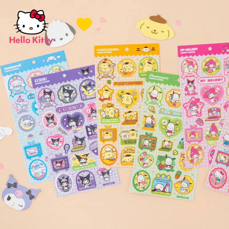 

Стикер Hello Kitty Kuromi, декоративная самоклеящаяся водостойкая наклейка с героями мультфильмов «сделай сам», милая граффити, журнал для водных и...