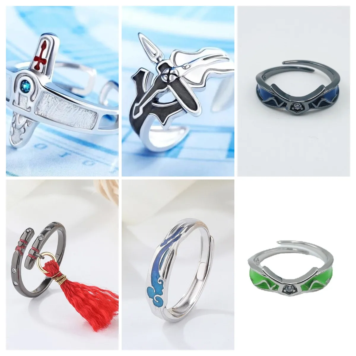

Code Geass Sword Retro Pattern Cross Tassel Rings for Women Men Couple Metal Party Gifts Anillos Mujer кольца Jewelry Cosplay