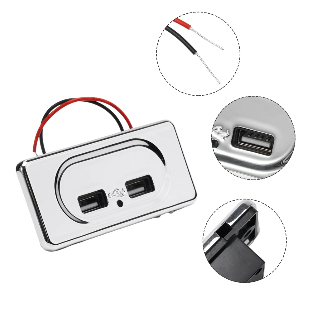 

Dual USB Car Charger Socket 12V/24V 5V 3.1A USB Charging Splitter Outlet Power Adapter ABS For Camper Caravan Motorhome