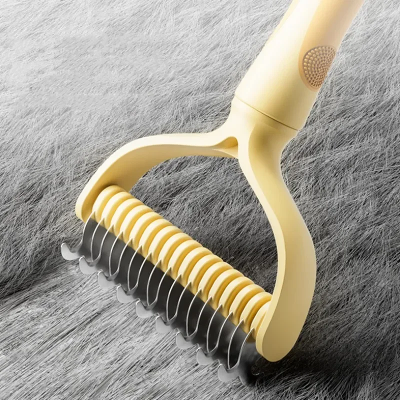 Расческа для собак нож удаления шерсти домашних животных двусторонняя щетка