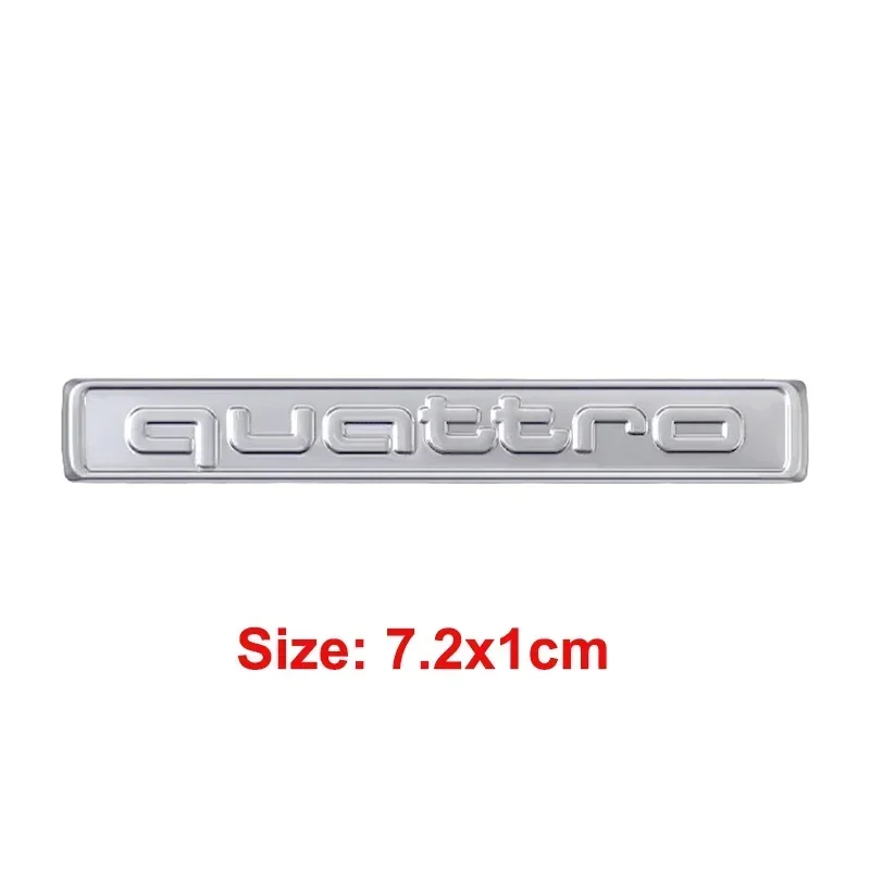 

Наклейки для Audi Quattro с логотипом A3 A4 A8 Q3 S3 S5 RS6 RS7 S7 S6 A6 ABS, значок на боковую часть автомобиля, эмблема на задний багажник, наклейка, аксессуары