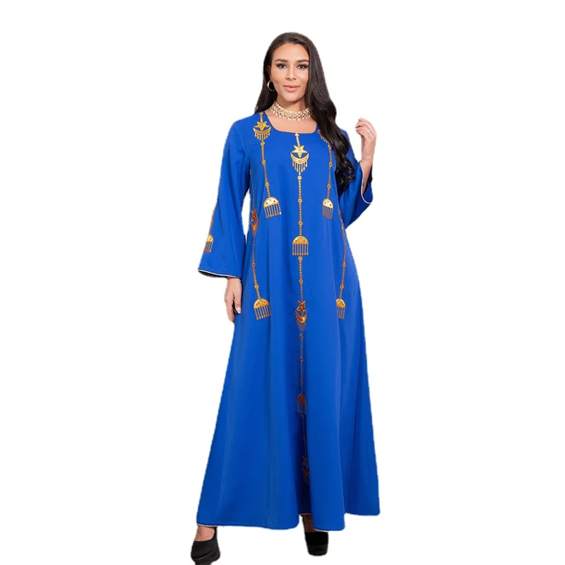 Middle Eastern Muslims Embroidered Abaya Islamic Robes Eid Al Fitr Arab Nationalities Dubai Muslim Fashion Vestidos Musulmanes