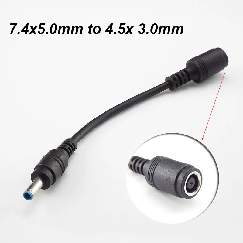 

Female 7.4mm x 5.0mm to 4.5mm x 3.0mm Male Charger Adapter Power Connector Converter Cable DC Jack