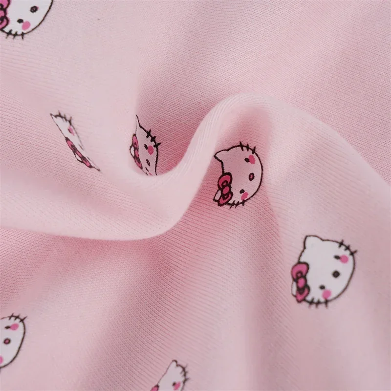 Hello Kitty 100% тяжелый хлопок весна-осень 2024 новая толстовка с капюшоном женская милая