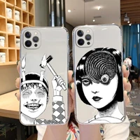 anime tomie revenge junji ito horror cartoon phone case for iphone se 7 8plus x xr xsmax 11 12 13 mini pro max transparent case