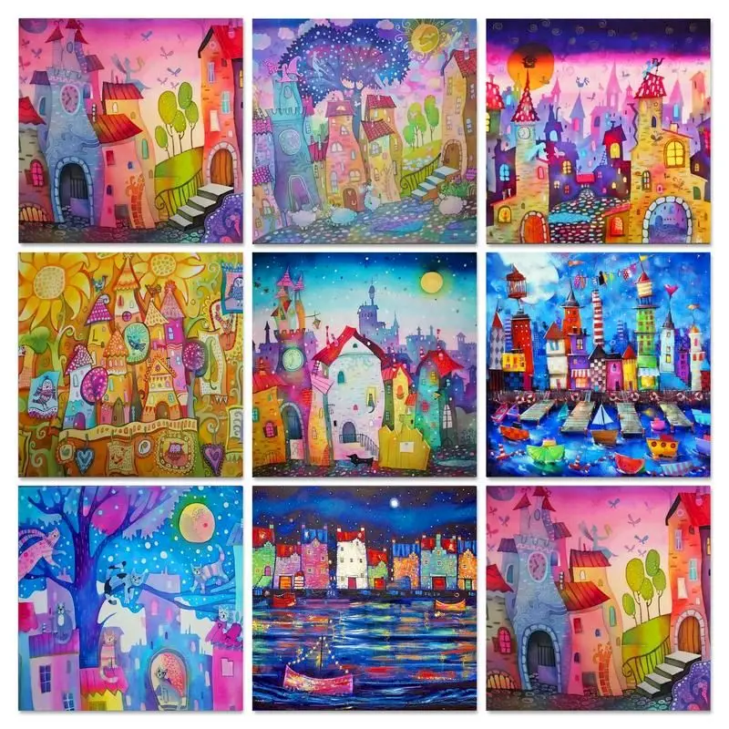 

RUOPOTY Oil Painting By Numbers Abstract Unique Gift On Canvas Wall Art Frameless Acrylic Picture By Numbers House For Home Deco