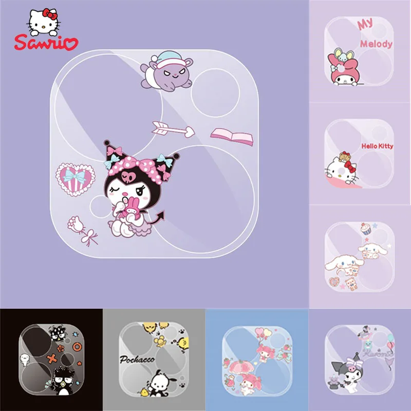 Kawaii Sanrio Kt My Melody Pochacco Cartoon Iphone14/13Promax All Inclusive Lens Tempered Film Anti-Fall Cell Phone Accessories