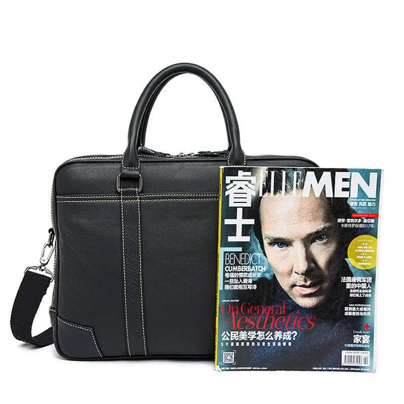 Genuine Leather Male Package Business Affairs Head Layer Cowhide Handbag Man Briefcase Single Shoulder Satchel computer bag