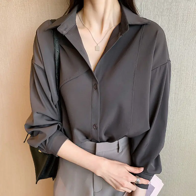 

Summer Women Thin Shirts Loose Chiffon Long Sleeve Sun Protection Shirt Solid Color Korean Beach Holiday Ladies Tops E102
