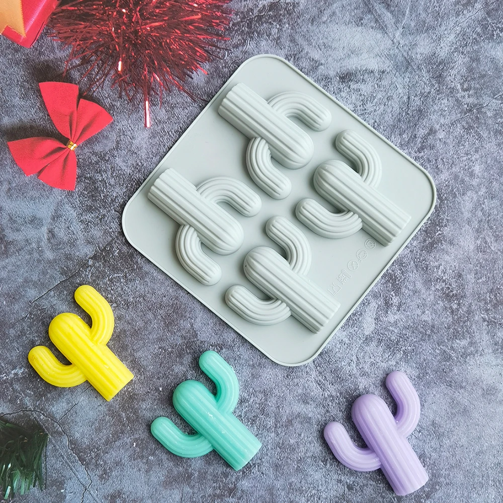 

4 Cavity Cactus Shaped Silicone Cake Mold for Chocolate Mousse Cheese Bread Dessert Jelly Pudding Bakeware Decorating Tools
