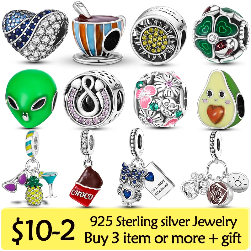 Женский браслет из серебра 925 пробы с радужными подвесками | Украшения и