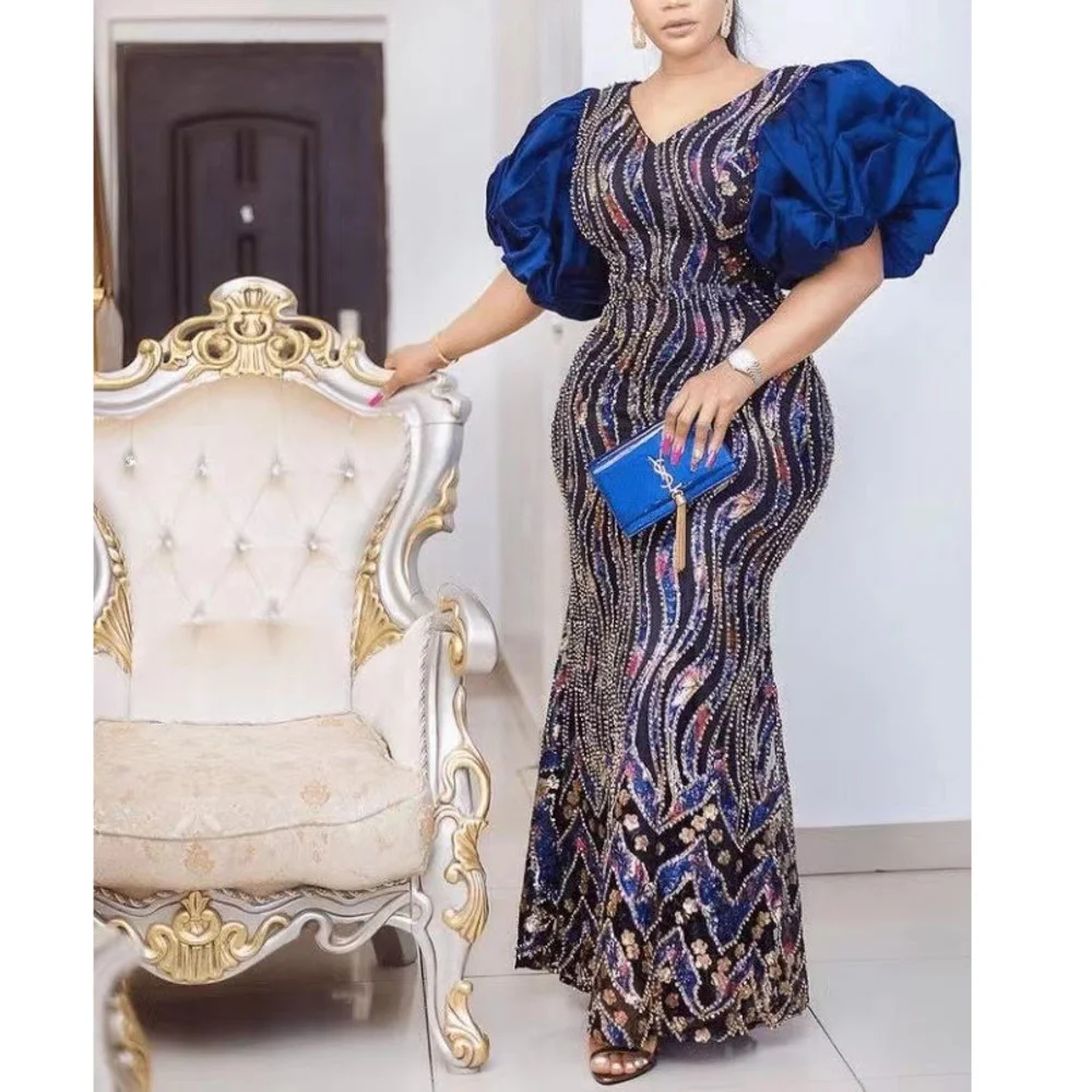 

Роскошное платье с блестками женское официальное бальное платье с длинным рукавом для выпускного вечера свадьбы вечевечерние Знаменитост...