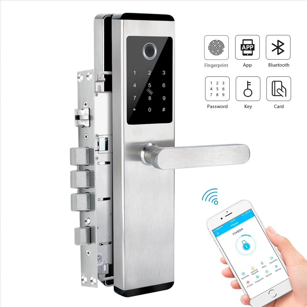 

Электронный умный биометрический дверной замок из нержавеющей стали с идентификацией по отпечатку пальца и управлением через приложение BLE Wifi TTlock для дома