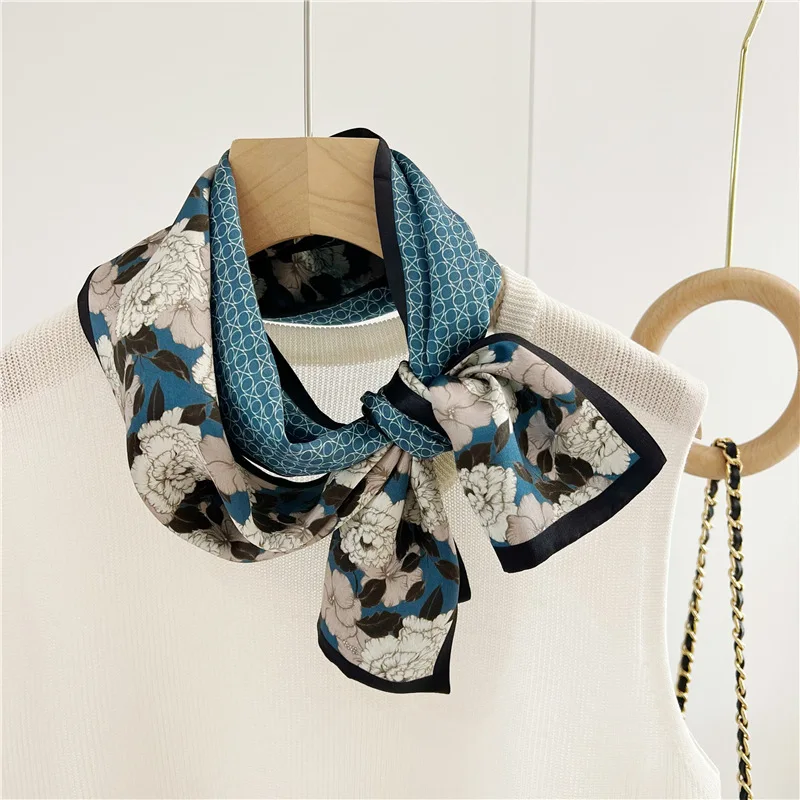 

New Arrival 100% Natural Real Silk Women Scarf Summer Fashion Foulard Headband Beach Stole Scarves Female Hijab Poncho Bandana