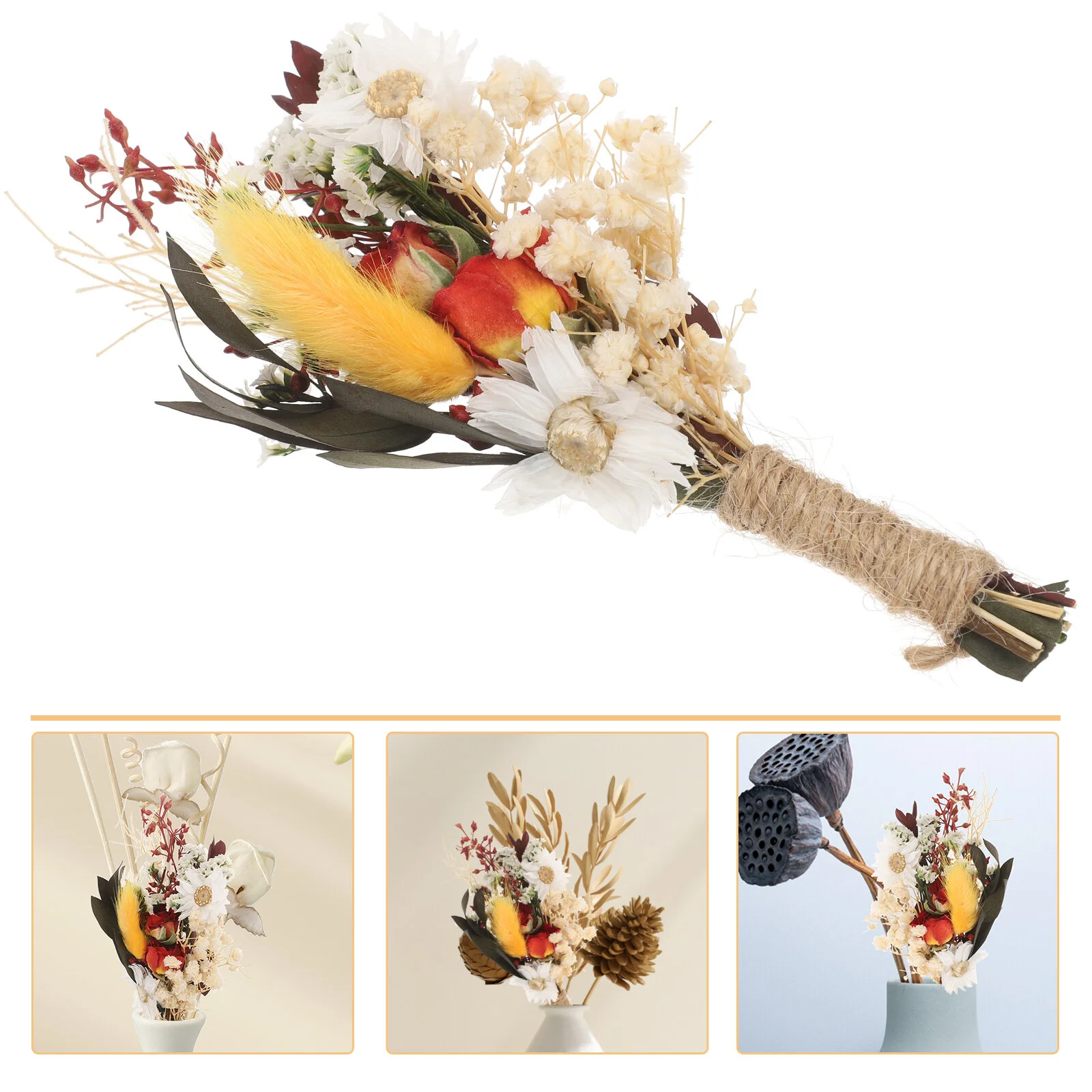 

Preserved Flower Dry Flowers Bouquet Decor Artificial Plants Dried Arrangement Natural Small Artificial