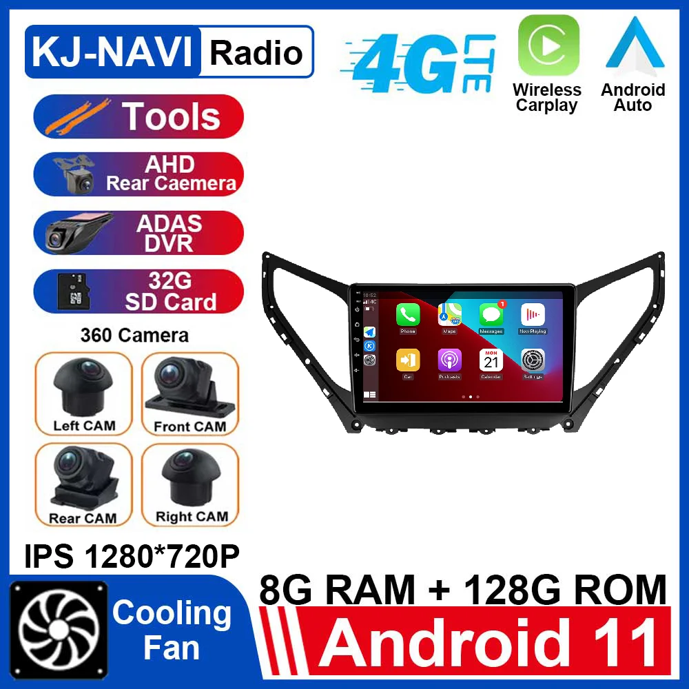 

Car Radio Stereo Multimedia Player For Hyundai Azera 2014 - 2015 Wireless Carplay Android Auto Android 11 GPS Navigation Audio