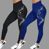high waist black lady sexy pants raises butt push up fitness female leggings trousers animal print slim stretchy legging women