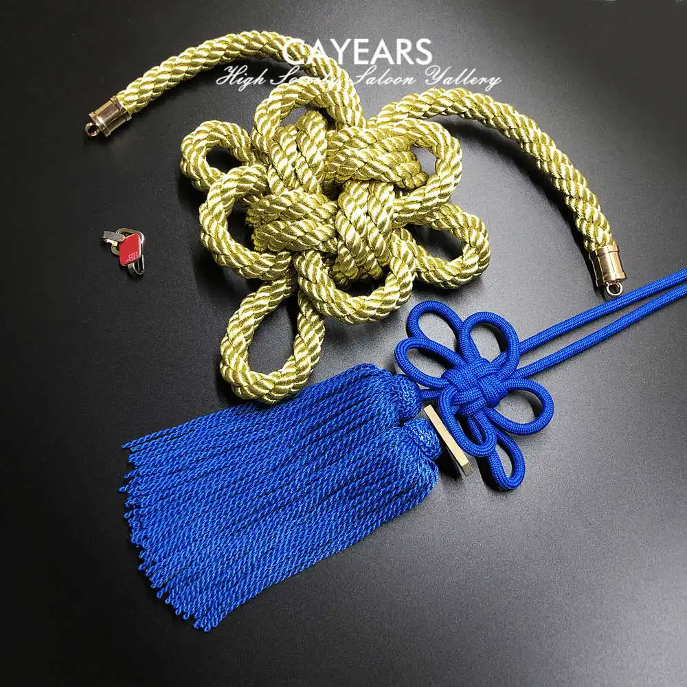 

Cayears JDM соединительная планка производство новая модель большая Kintsuna Золотая кожаная веревка JP Fusa Kiku узел роскошное Автомобильное зеркало заднего вида VIP крепление