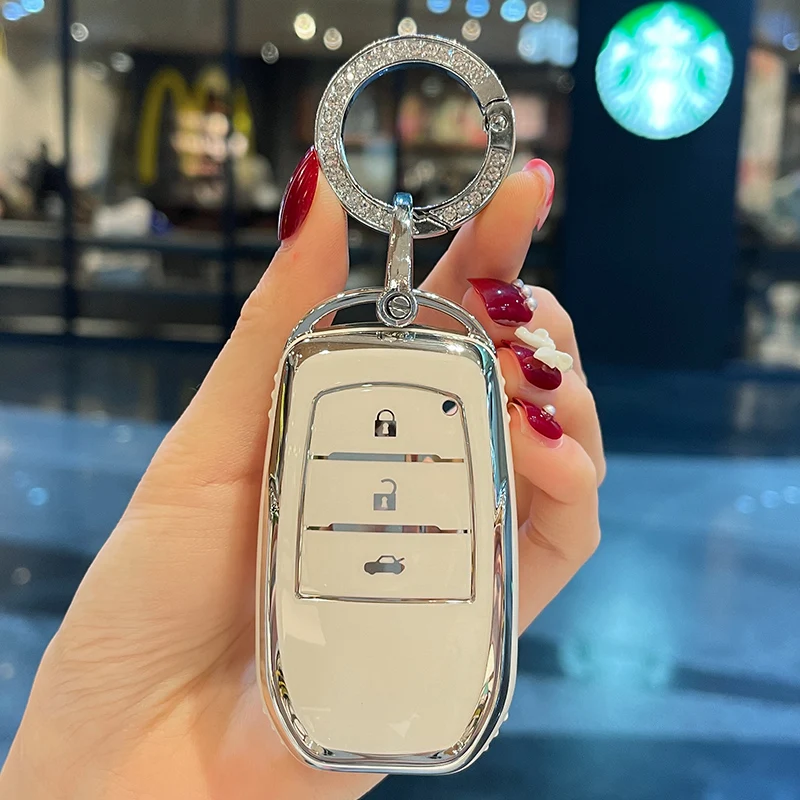 

New Fashion Soft TPU Car Key Cover Case Shell For Toyota Camry RAV4 Prius CHR C-HR Avalon Corolla Land Cruiser Prado Accessories