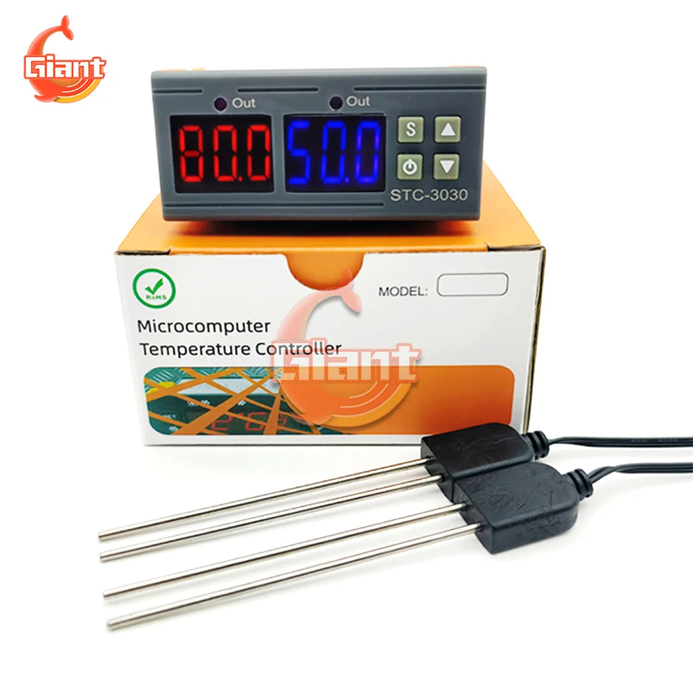 

Soil Moisture Sensor Soil Humidity Digital Thermostat Temperature Humidity Incubator Controller AC 220V DC 12V 24V STC-3030