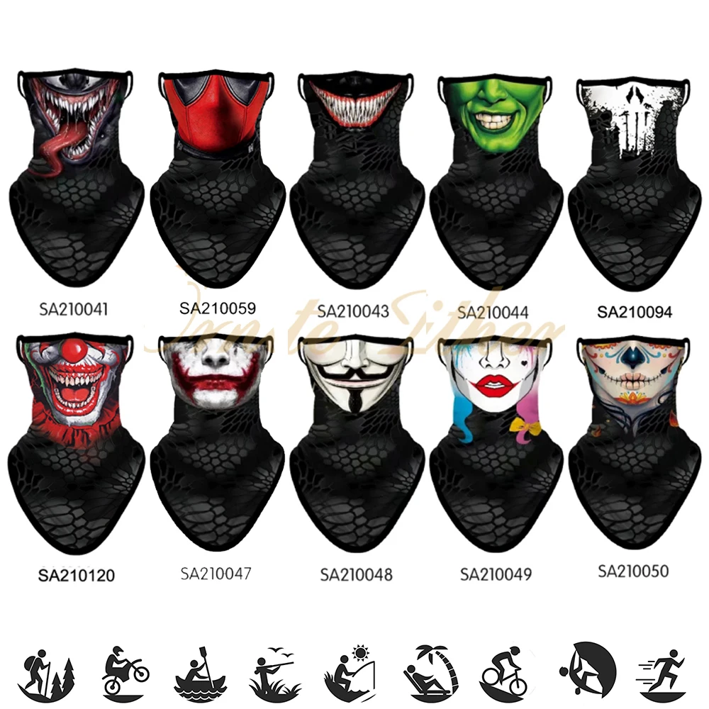 Защитная треугольная Бандана с 3D заушной петлей для лица спортивный шейный шарф