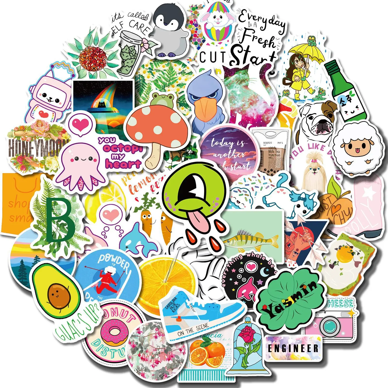 

10/30/50pcs small fresh new girl student guitar scooter refrigerator helmet suitcase cute cute pet waterproof sticker