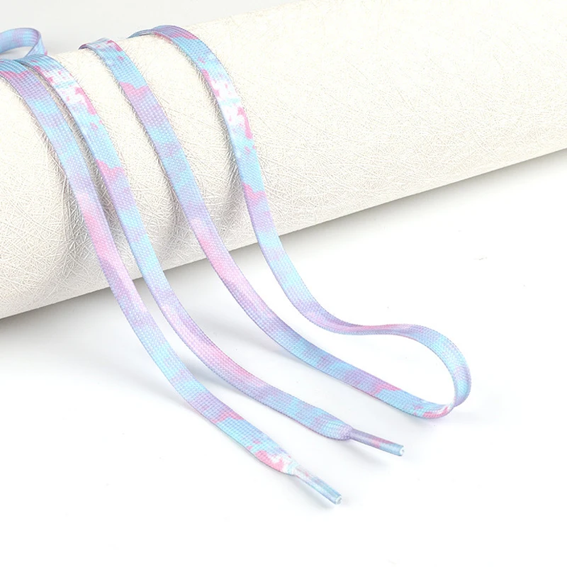 Flat Gradation Two Tones Shoelace Mix Colors Tie Dye Shoelaces Sublimation Shoe Lace Heat Transfer Bootlace For Kids Man Shoes