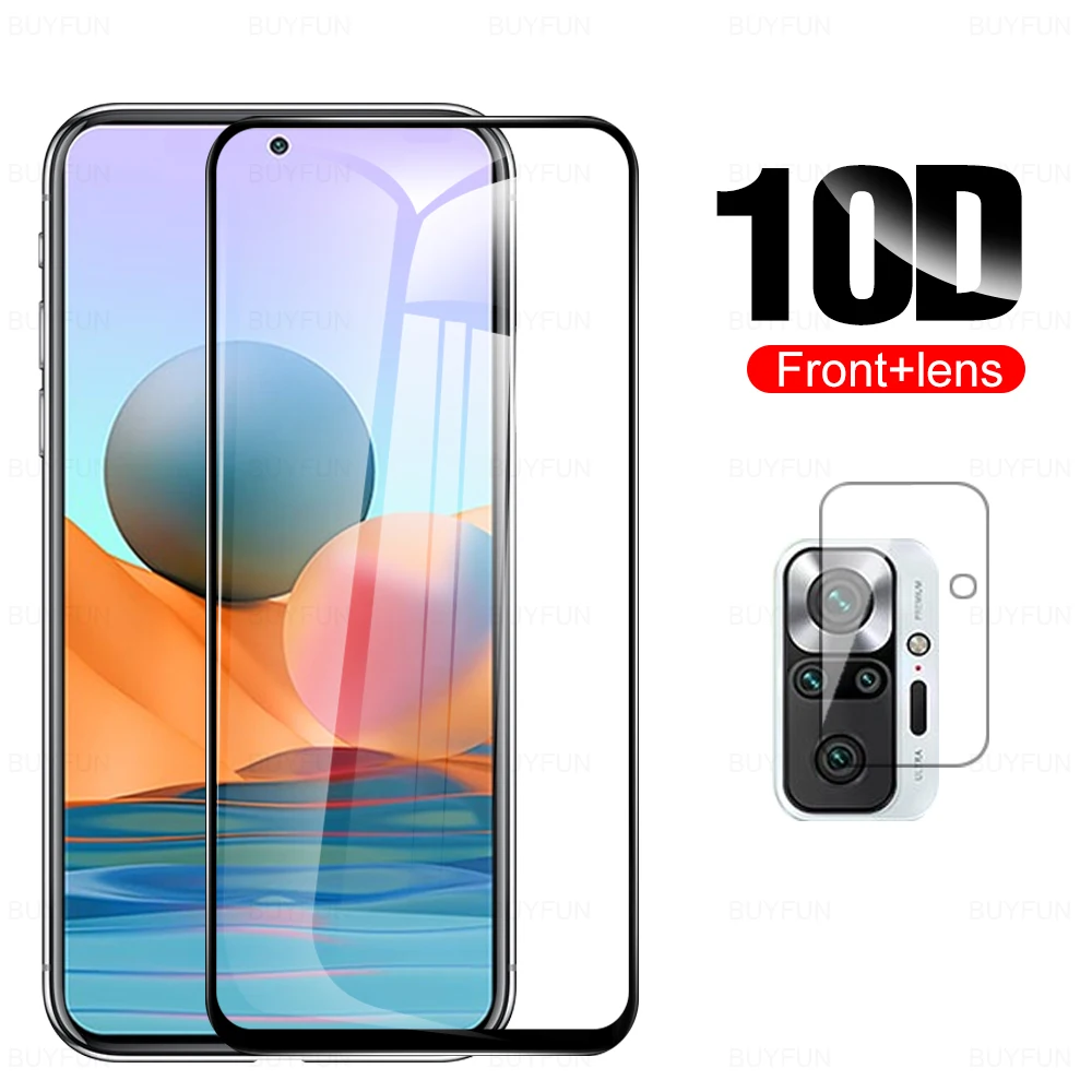 

2 в 1, защитная пленка для экрана Xiaomi Redmi Note 10 Pro с черными краями