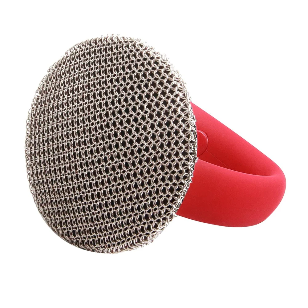 

Щетка для очистки чугуна с ручкой, скруббер с круглой зубчатой ручкой, маленькая щетка с мелкими кольцами и звеньями Цепи, металлический скр...