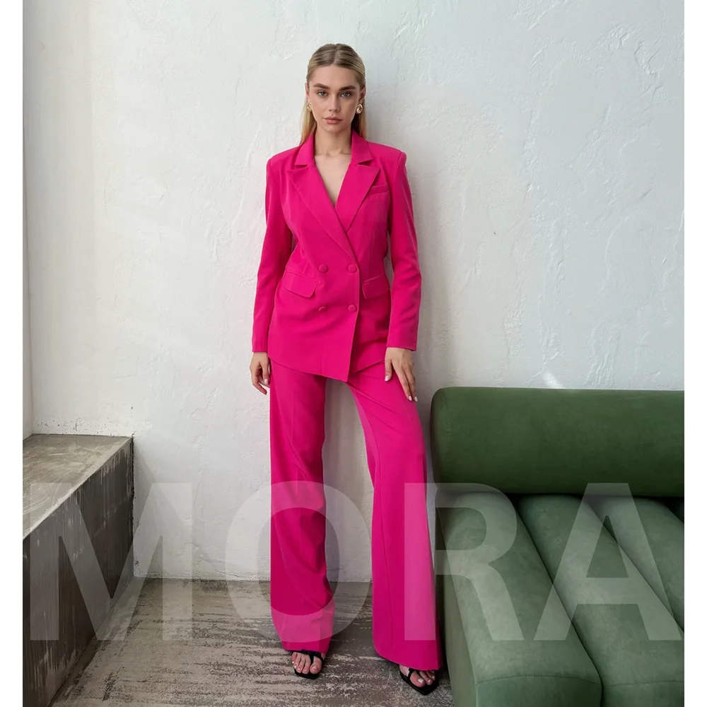 Комплекты брюк из 2 предметов модные двубортные смокинги с лацканами для