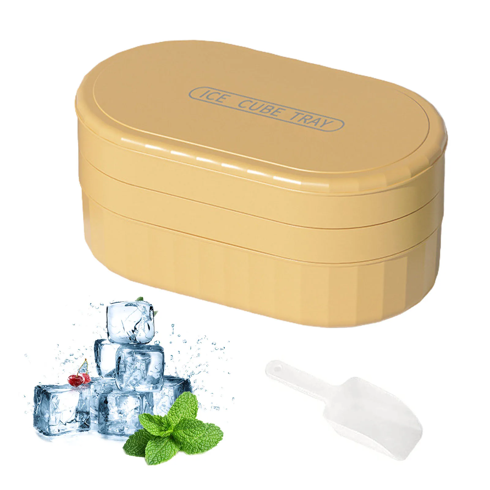 

Ящики для льда для морозильной камеры, ящик для льда с крышкой, двухслойные, легко снимаемые, гибкие формы для кубиков льда, 72 кубика для кокт...