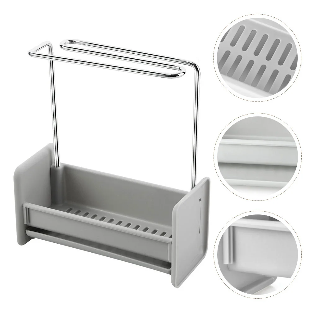 

Holder Sink Dish Sponge Kitchen Rackbrush Soap Cloth Rag Organizer Hanger Drying Storage Bathroom Standing Bath Shelf