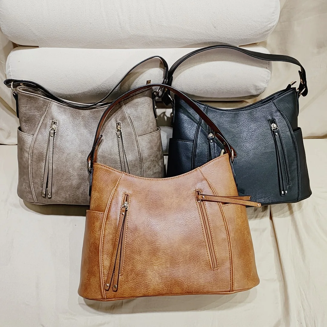 Vintage Tote Women's Bag Soft Leather Shoulder Bag Large Capacity Double Zip Tassel Classic 2022 New Trend Luxury Handbag