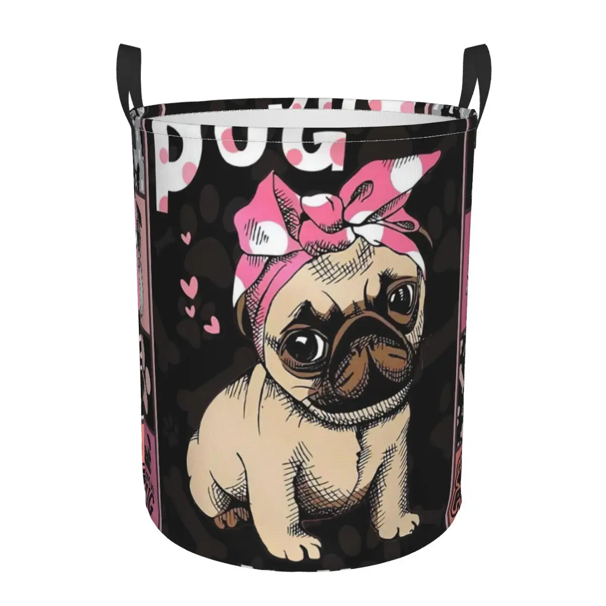 

Корзина для белья, мопса, собака, коллекция ткани, складная грязная одежда, женская одежда