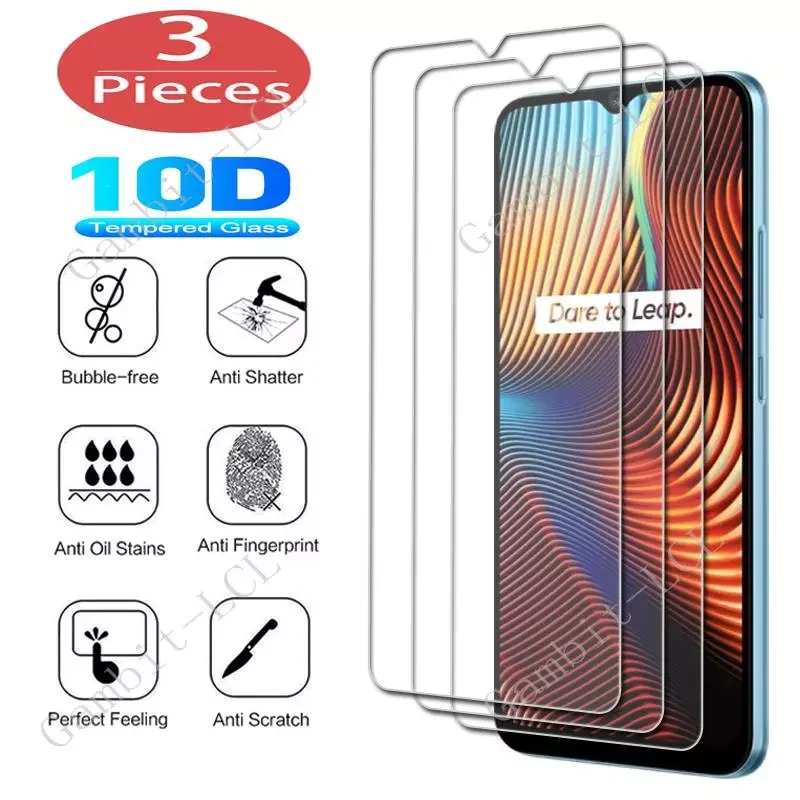 

3Pcs Protection Glass For Realme V11 V13 V15 X7 Max 5G 6i 7i Global 6s 7 Pro C11 2020 C12 Tempered Screen Protective Cover Film