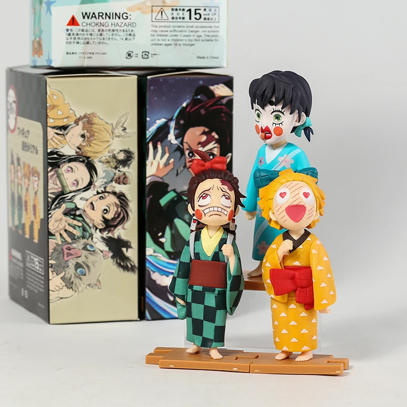 

Demon Slayer Kimetsu No Yaiba Kamado Tanjirou Zenitsu Agatsuma Hashibira Inosuke Action Figure PVC Cute Toy Doll Brinquedos