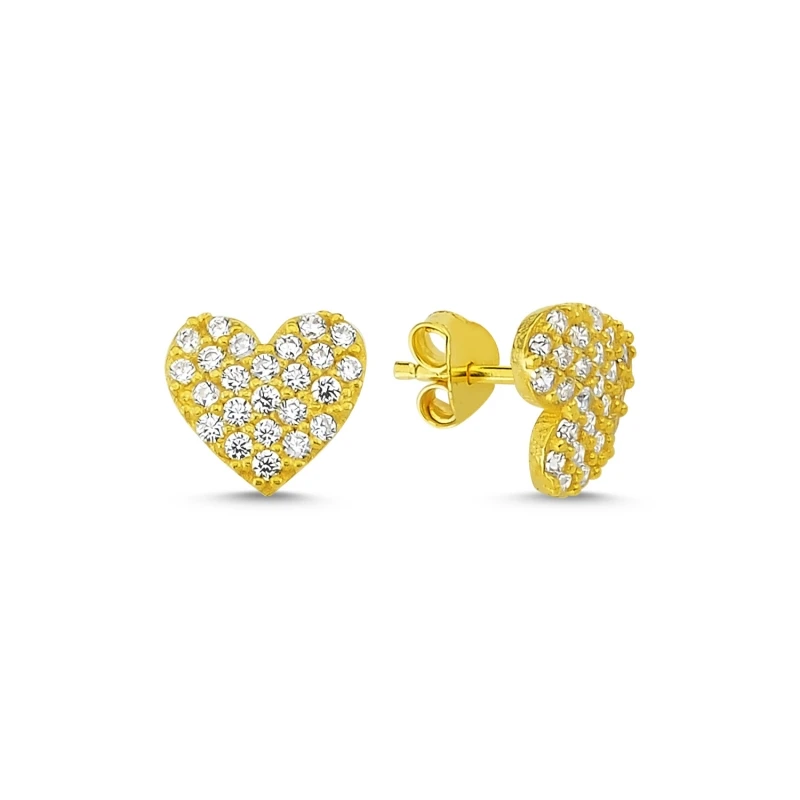 

Silver 925 Sterling Heart Zircon Stone Earrings