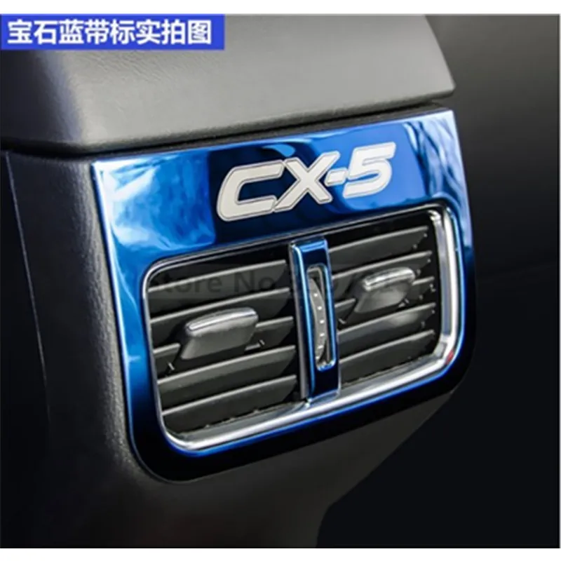 

stainless Car Rear Air Condition outlet Vent frame Cover Trim Interior Decoration For Mazda CX-5 CX5 2017 2018 Accessories