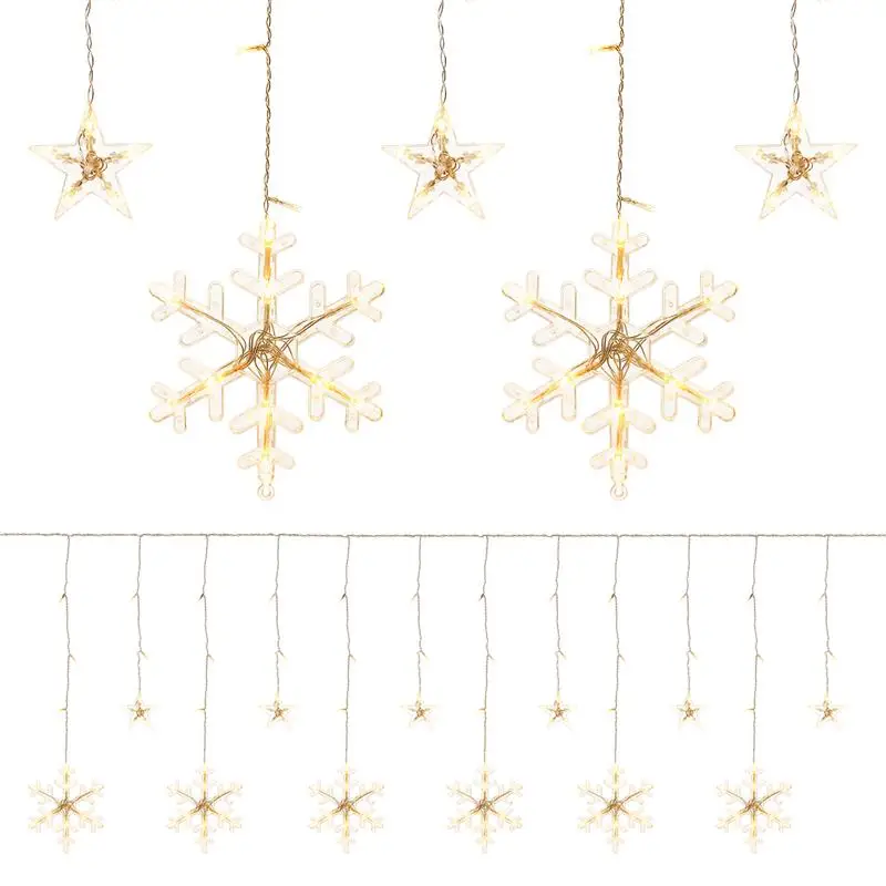 

OSALADI 1 Set Christmas Lamp Decoration Star Snowflake Light String Home Outdoor Curtain Light LED Snowflake Light String