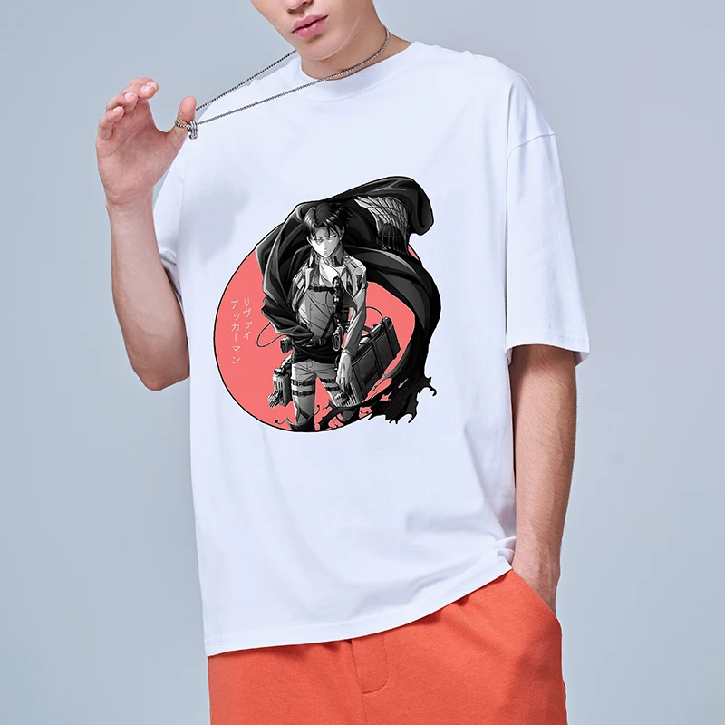 

Футболка мужская оверсайз с японским аниме «атака на Титанов»