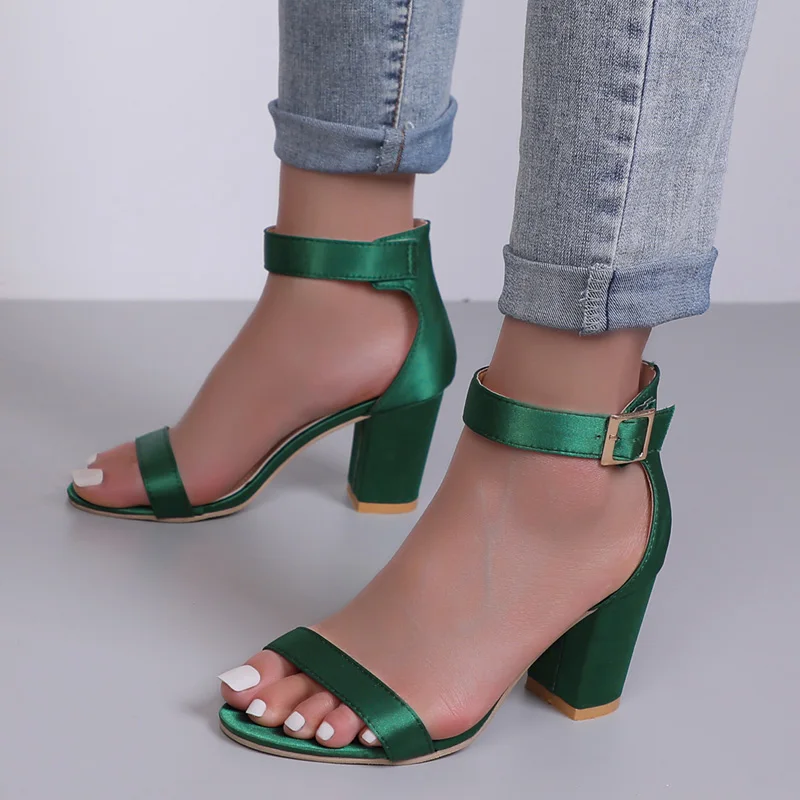 

Женские сандалии на высоком каблуке, босоножки на шнуровке с пряжкой, лето 2022