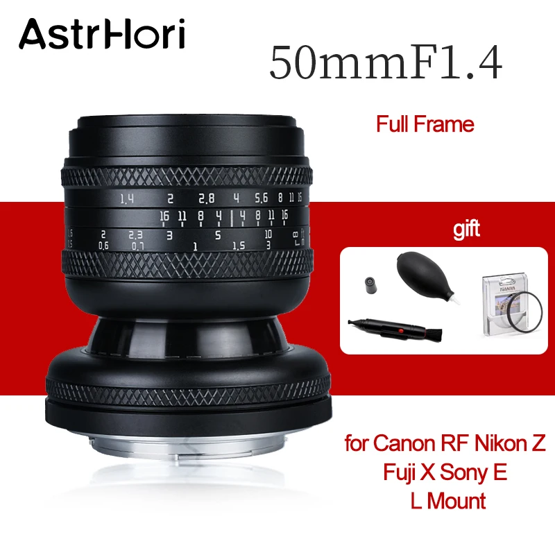 

AstrHori 50mm F1.4 Tilt-Shift Camera Lens Full Frame MF Lens for Fuji X Sony E Canon RF Nikon Z Panasonic Leica L Mount Camera