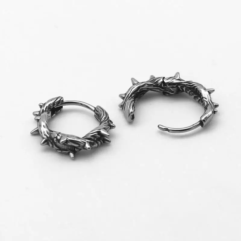 Серьги-кольца мужские гипоаллергенные в стиле панк