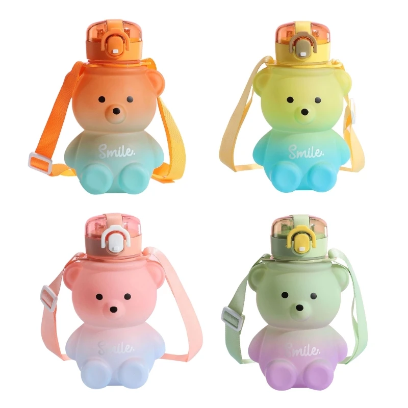 

Water Bottle for Kid Tumbler with Straw Mug Cup Bear Cute Summer Outdoor Sport