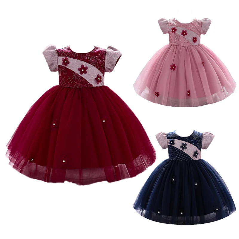 

Летнее платье для маленьких девочек с аппликацией и блестками, украшение для вечерние ринки, свадьбы, дня рождения, детское Сетчатое платье ...