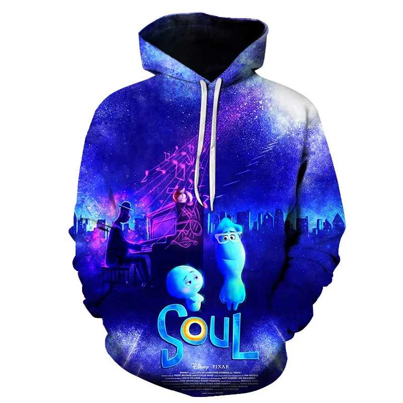 

Disney Soul Movie Hoodie Sweatshirts Men Women Fashion Casual Cool Pullover Boys Girls Harajuku Streetwear Hoodies